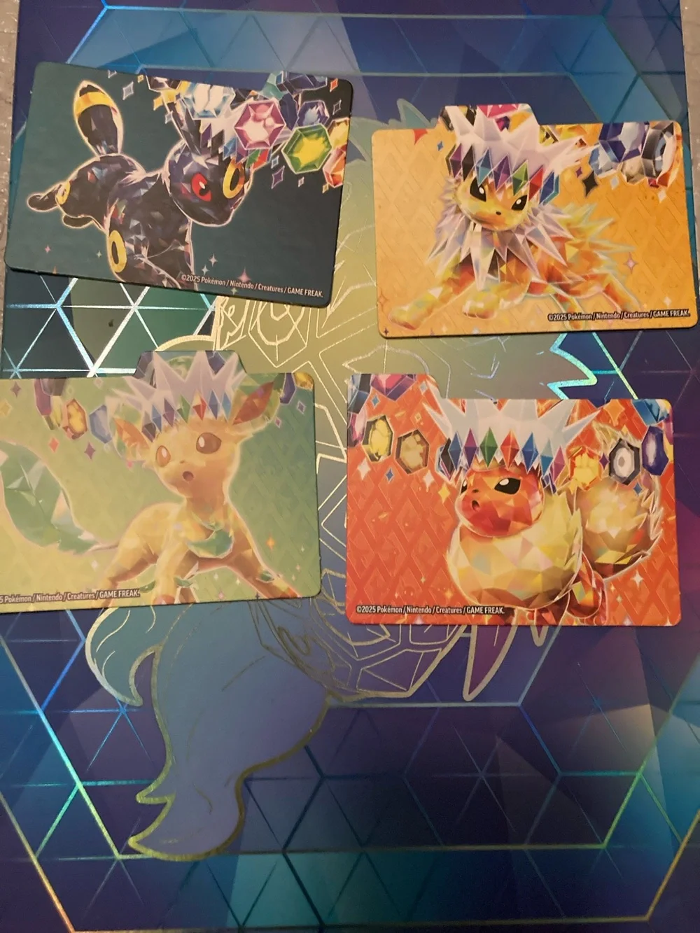 Pokemon Eeveelutions Holographic Cards - Pink, Blue & Purple